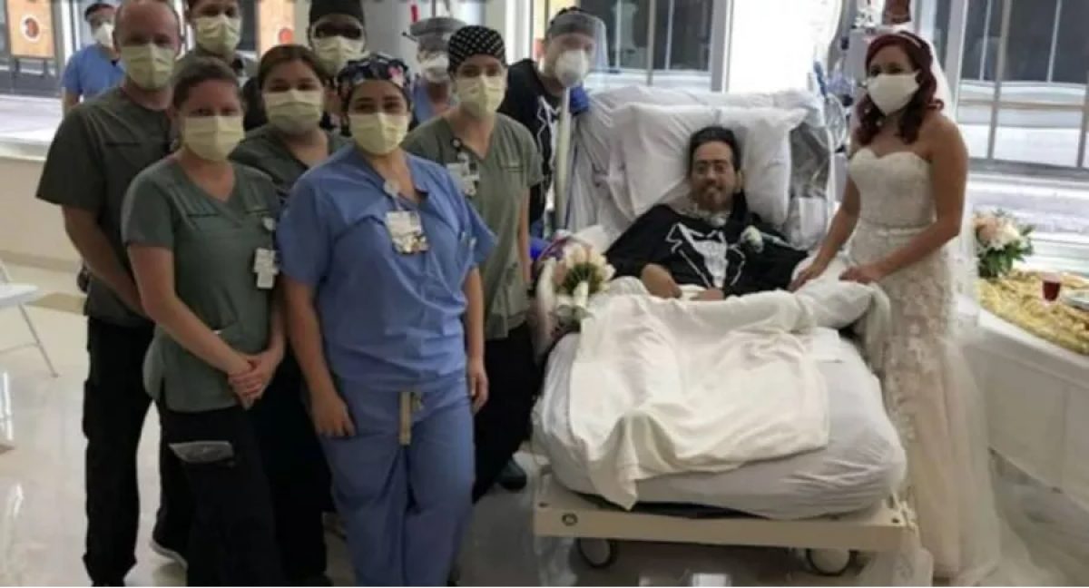 VIDEO | “Fue hermoso”: paciente hospitalizado por coronavirus se casó con su novia en el hospital